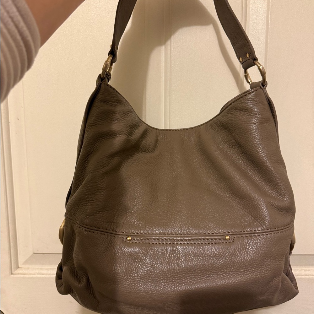 Michael Kors Taupe Brown Vintage Leather Hobo Bag - Picture 2 of 9